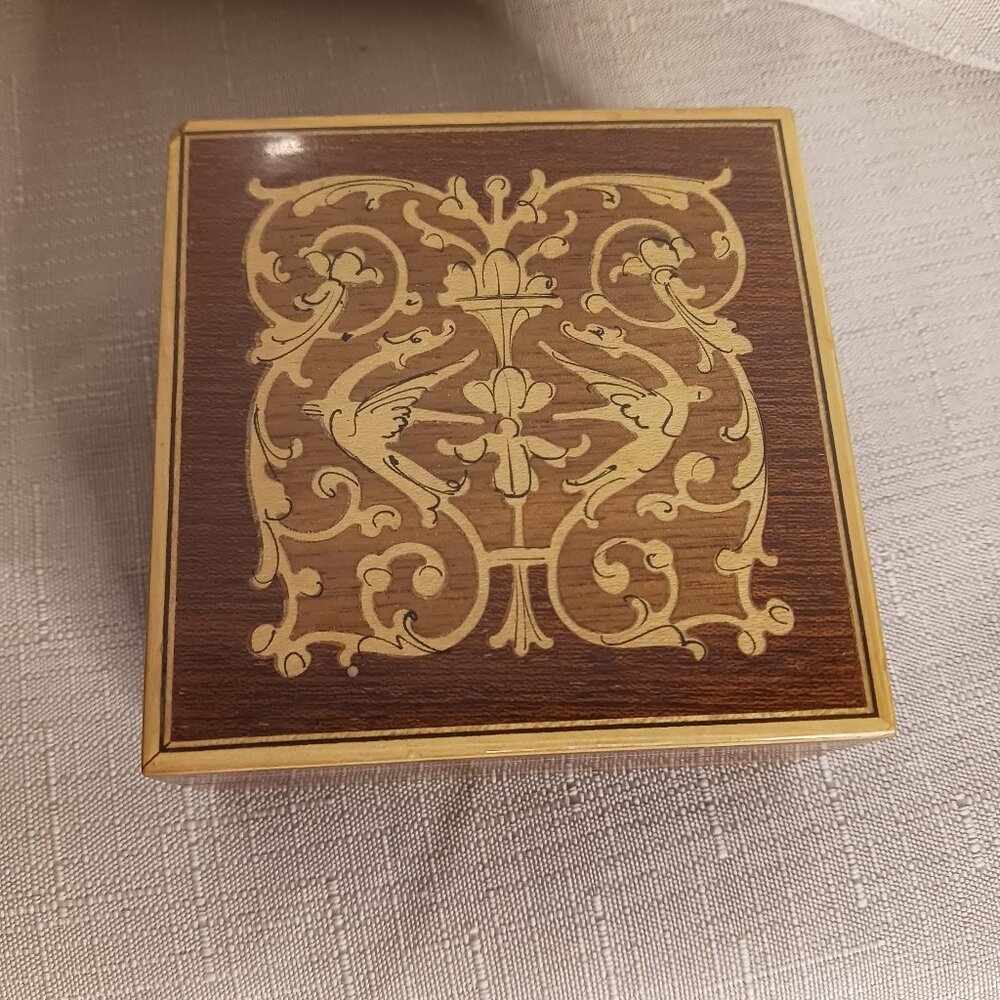 Vintage Made in Italy Inlaid Wooden Box
